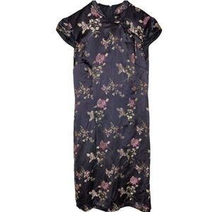 Vintage Floral Cheongsam Dress 